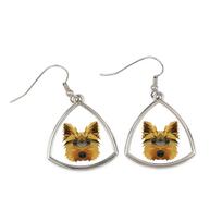 Yorkshire Terrier, York, Jork, Yorkie -Kolczyki Ze Zdjęciem I Napisem Geometryczne Pies Art-Dog