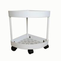 Multi-Tier Bathroom Storage Rack with Wheels Rolling Cart Storage Rack  Home Organizer 2 floors White