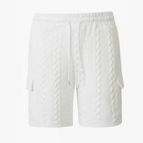 Men Casual Drawstring Jacquard Pocket Outdoor Beach Shorts S balta