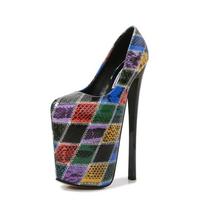 22CM Sexy Women Pumps Striptizo Batai Platformos Modelis Pole Dance Aukštakulniai Naktinio klubo batai Didelio dydžio batai 34 žalia