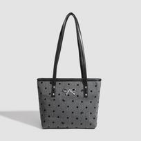 College Canvas Bag Bow Underarm Tote Bag Casual Shopping One-Shoulder Handbag