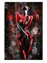 Abstract Black Red Sexy Nude Woman Canvas Painting Poster Print Wall Art Pictures For Modern Woman Room Decoration Gift Unframed 20x30cm no frame