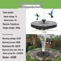 Mini Floating Solar Garden Fountain for Ponds and Courtyards gray