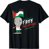 Nugaros spaudas Laisvos Palestinos vėliava Keffiyeh Unisex marškinėliai XXXXL
