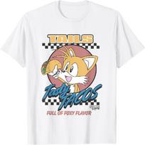 Sonicas Ežys Tails Skanūs Tacos Lapės Skonio Vintažiniai Marškinėliai S balta
