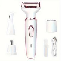 4 In 1 Electric Lady Shaver Body Hair Removal Epilator Painless Cordless Trimmer Razor Gifts For Women balta