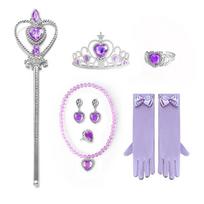 Disney princesės suknelė mergaitėms, violetinė su pūstomis rankovėmis ir lankelių raštu, pasakų Cosplay 130cm white