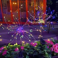 Saulės LED Dandelion Fireworks Sodo šviestuvas