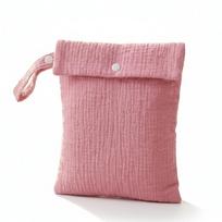 Boys Girls 20*22cm Muslin Storage Bag Cotton Multifunctional Handbag Solid Color Trolley Hanging Bag For Diaper Milk Bottle