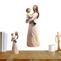Resin Craft Ornament For Table Mom And Son Figure Statue Elegant Table Ornament Family Stand Sculpture Creative Craft Home Decor