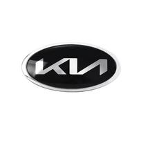 AIJ1 Car Front Hood Emblem Rear Trunk Badge Sticker For KIA Sportage Ceed Sorento Cerato Optima Picanto Rio Soul Car Accessories 115mm sidabras