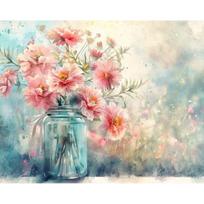 GATYZTORY Hand Painting Flowers Red Landscape Acrylic Painting By Numbers Kit DIY Artwork Canva Art Gift Home Decoration Gift 20x30cm No Frame