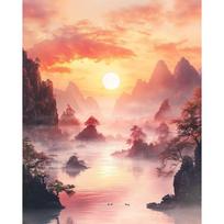 GATYZTORY Picture By Number Mountain Scenery Painting By Number Sunset Drawing On Canvas HandPainted Art Gift Kits Home Decor 30x20cm no frame