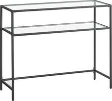 Konsolinis staliukas Vasagle, skaidri sp./juoda sp., 100 cm x 35 cm x 80 cm