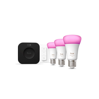 Philips Hue Starter set: 3 smart E27 bulbs, dimmer switch, Hue Bridge Pro | E27 | White and colored light