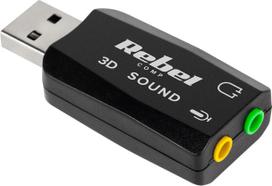 Garso plokštė Rebel USB 5.1 Quer KOM0638, juoda sp.