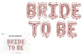 Party Deco Foliniai balionai "BRIDE TO BE" rausvi 340*35cm