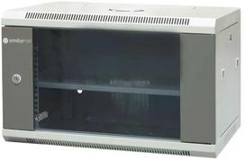 EMITERNET Atskira pakabinama spintelė 19" 6U, skardos/stiklo durys, 600×450×370mm plotis/gylis/aukštis EM/AP6406