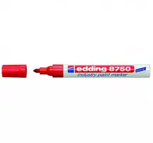Žymeklis Edding 8750, apvaliu galiuku, 2-4mm, su aliejiniu tušu, skirtas pramonei, raudonos spalvos