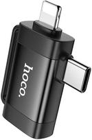 Adapteris OTG 2in1 USB C / Lightning to USB A Hoco UA31F juodas