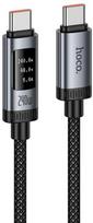 Duomenų kabelis su skaitmeniniu ekranu USB A į USB C Hoco PD 6A 100W 1,2 m U148 juodas