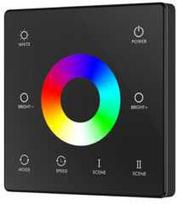 1 zonos RGB/RGBW LED apšvietimo valdiklių sieninis reguliavimo pultas LUXSONN, juodas