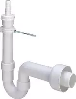 veļas mašīnas sifons, d=50 mm, plastmasas, balts