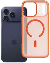 Dėklas Oem Case for iPhone 17 Pro Max / 18 Pro Max (low camera edge) Flexline Mag Cover compatible with MagSafe oranžinis