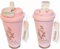 Termo puodelis su šiaudeliu 530 ml su laikikliu