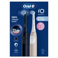 Braun Oral-B iO Series 2 Night Black/Calm Pink elektrinis dantų šepetėlis su 2 antgaliais | 8006530016704