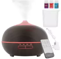 Oro drėkintuvas difuzorius + 3 eteriniai aliejai IT2 400 ml USB rudas