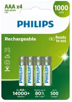 PHILIPS įkraunamų baterijų AAA NiMH 1000mAh rinkinys, 4 vnt.