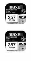 Maxell sidabro oksido baterijos 357 SR44W 1.55V, 2vnt.