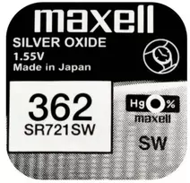 Maxell sidabro oksido baterijos 362 SR721SW 1.55V, 1vnt.