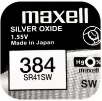 Maxell sidabro oksido baterijos 384 SR41SW 1.55V, 1vnt.