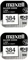 Maxell sidabro oksido baterijos 384 SR41SW 1.55V, 2vnt.
