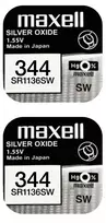 Maxell sidabro oksido baterijos 344 SR1136SW 1.55V, 2vnt.