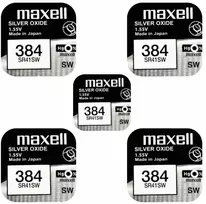 Maxell sidabro oksido baterijos 384 SR41SW 1.55V, 5vnt.
