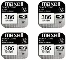 Maxell sidabro oksido baterijos 386 SR43W 1.55V, 4vnt.