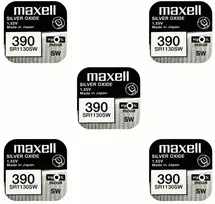 Maxell sidabro oksido baterijos 390 SR1130SW 1.55V, 5vnt.