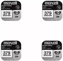 Maxell sidabro oksido baterijos 379 SR521SW 1.55V, 4vnt.