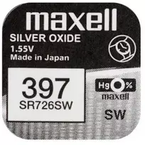 Maxell sidabro oksido baterijos 397 SR726SW 1.55V, 1vnt.