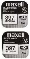 Maxell sidabro oksido baterijos 397 SR726SW 1.55V, 2vnt.