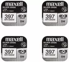 Maxell sidabro oksido baterijos 397 SR726SW 1.55V, 4vnt.