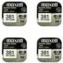 Maxell sidabro oksido baterijos 381 SR1120SW 1.55V, 4vnt.