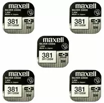 Maxell sidabro oksido baterijos 381 SR1120SW 1.55V, 5vnt.