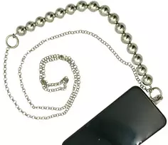 Karoliukų ir grandinėlės dirželis per petį telefonui, 74 cm