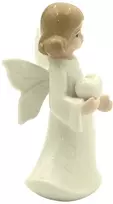 Porceliano angelo statulėlė su širdimi, h 10 cm