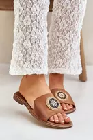 Lewski Shoes Natūralios odos šlepetės su puošmena