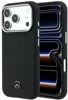 Dėklas Mercedes Leather Semi Wrap Grilis Pattern MagSafe Case for iPhone 17 Pro - Juodas